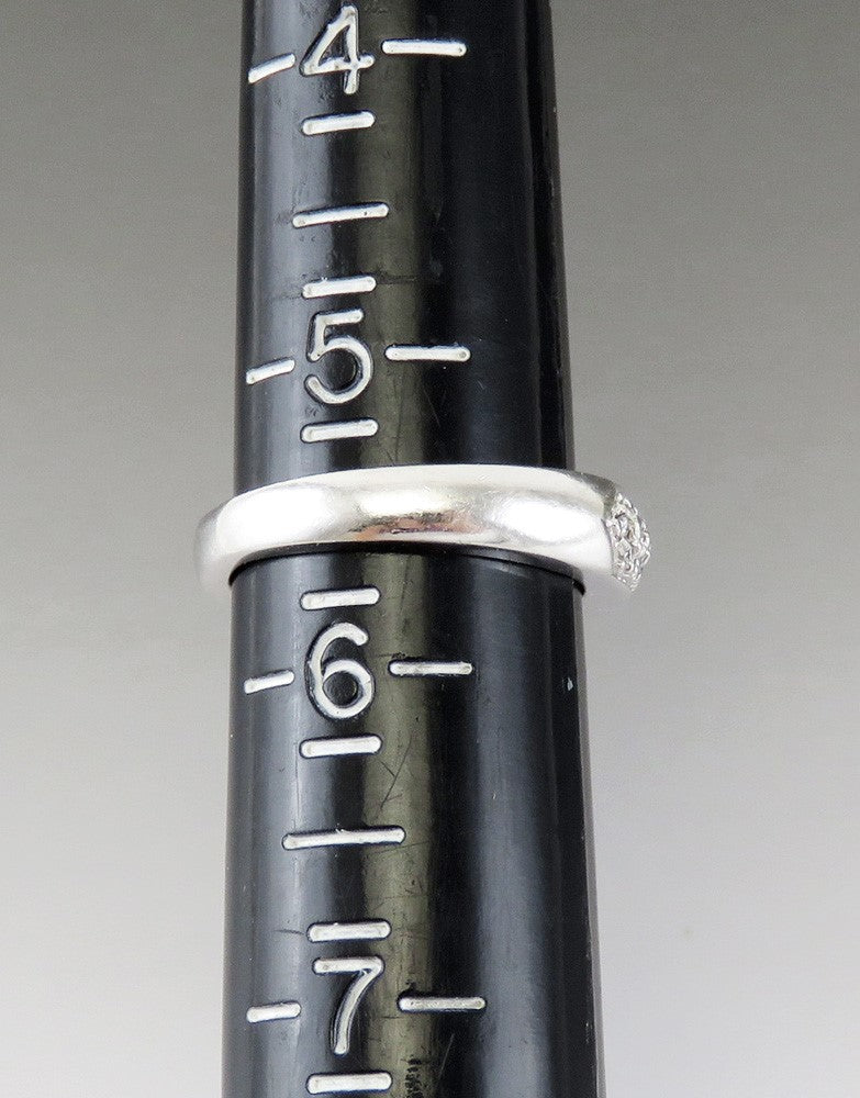 Fine Quality 14K White Gold Diamond Wide Band Wedding/Anniversary Ring Size 5.5