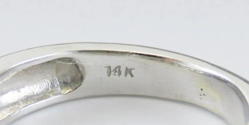 Fine Quality 14K White Gold Diamond Wide Band Wedding/Anniversary Ring Size 5.5
