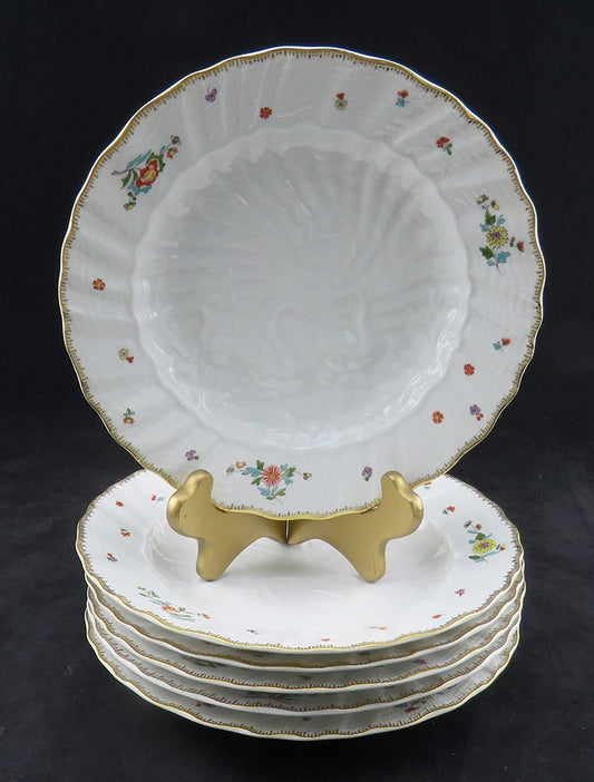 6 Meissen Porcelain Swan Service Indian FLower Branch Salad/Dessert Plates 8"
