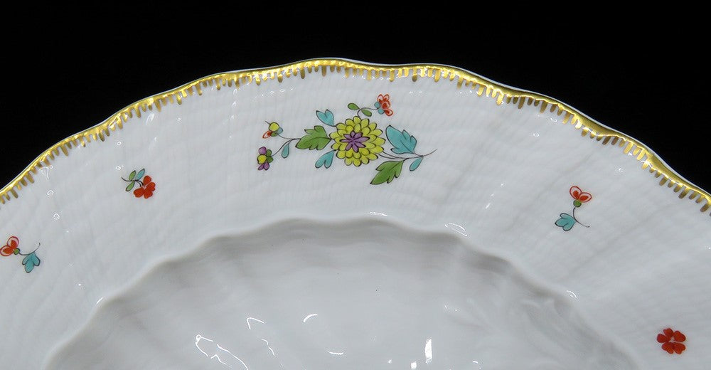 6 Meissen Porcelain Swan Service Indian FLower Branch Salad/Dessert Plates 8"