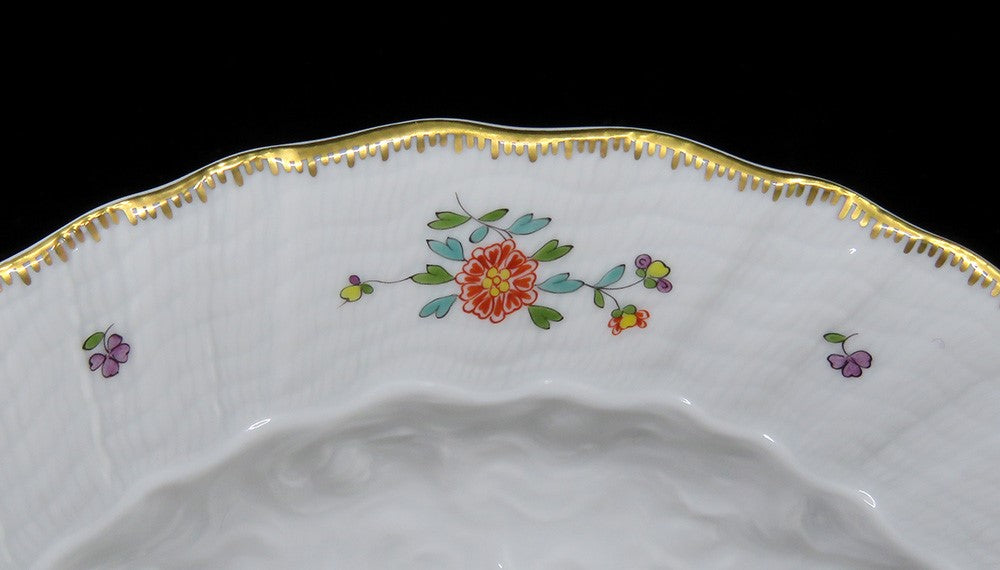 6 Meissen Porcelain Swan Service Indian FLower Branch Salad/Dessert Plates 8"