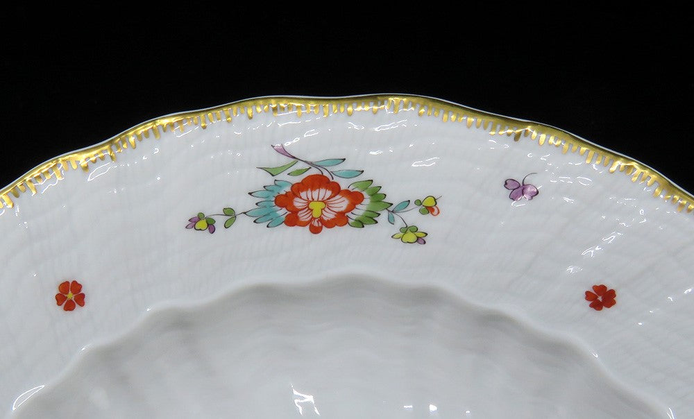 6 Meissen Porcelain Swan Service Indian FLower Branch Salad/Dessert Plates 8"