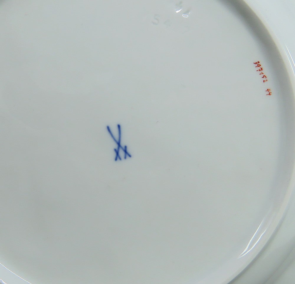 6 Meissen Porcelain Swan Service Indian FLower Branch Salad/Dessert Plates 8"