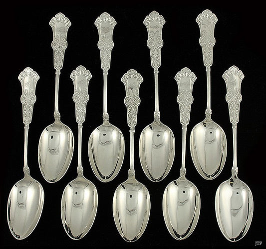 9 Whiting Alhambra Sterling Silver Serving/Tablespoons