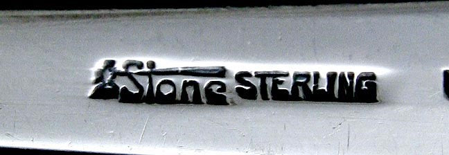 Antique c1920 Sterling Silver Arthur Stone Pointed End Serving Fork 9.25"