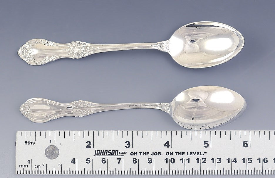 Fine Set 8 International Co Wild Rose Sterling Silver Teaspoons