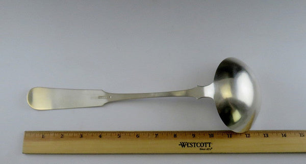 Antique c1825 Salem MA Coin Silver EK Lakeman Fruit Basket Soup/Punch Ladle