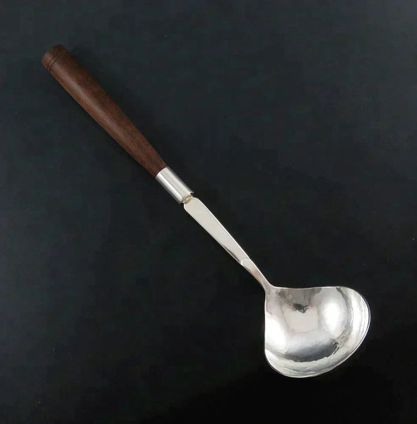 Rare c1930 Franklin Porter Sterling Silver Handwrought Wood Handle Ladle