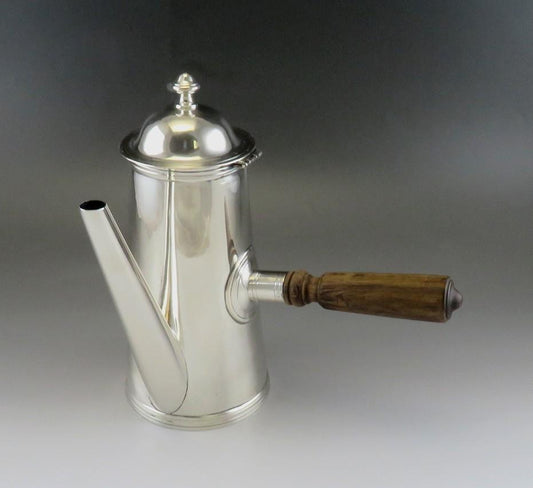 Rare Early 1800s Brazilian 833 Silver Side-Handled Coffee Tea Chocolate Pot