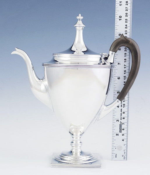 Antique Gorham Sterling Silver Wooden Handle Coffee Teapot NO MONO 10 1/4"