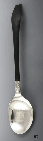 Unique Whiting Louis XV Ebony Handle & Sterling Silver Serving Spoon