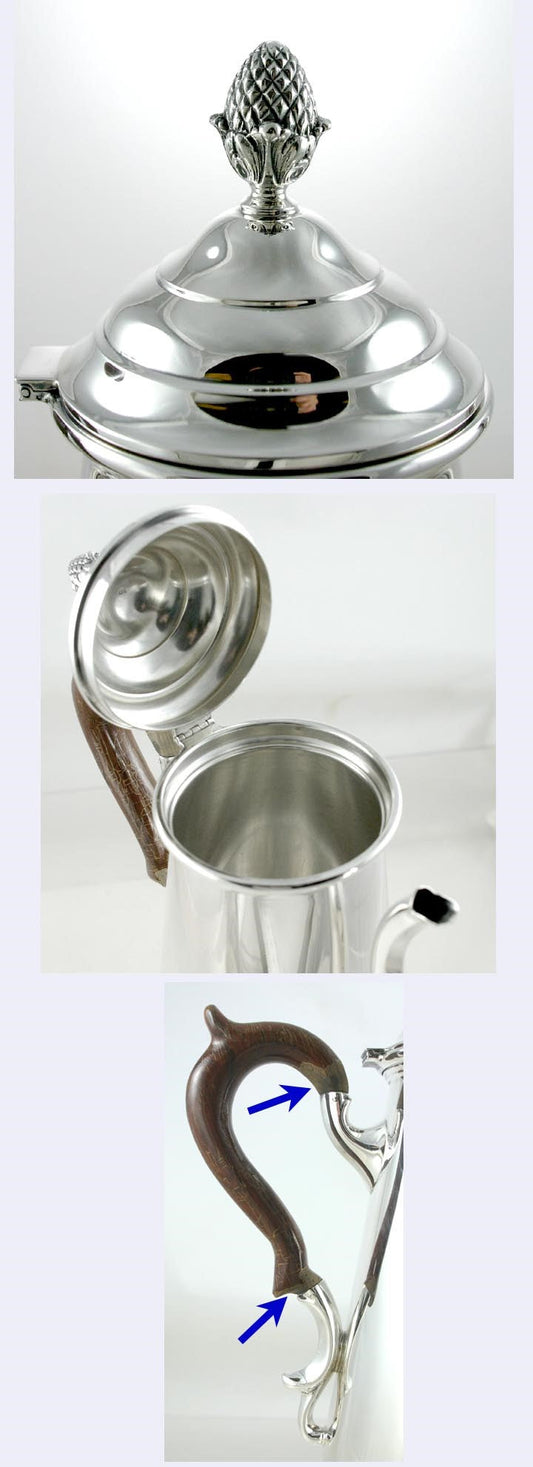 Vintage c1940 Tall Lighthouse Antique Form Redlich Sterling Silver Teapot 9 1/4"