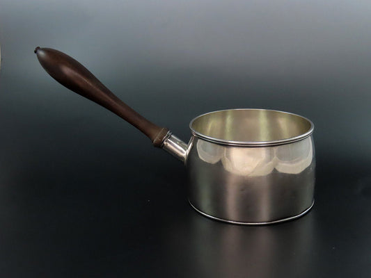 Charming 1848 American Coin Silver Pipkin Brandy Sauce Warmer John Goodhue