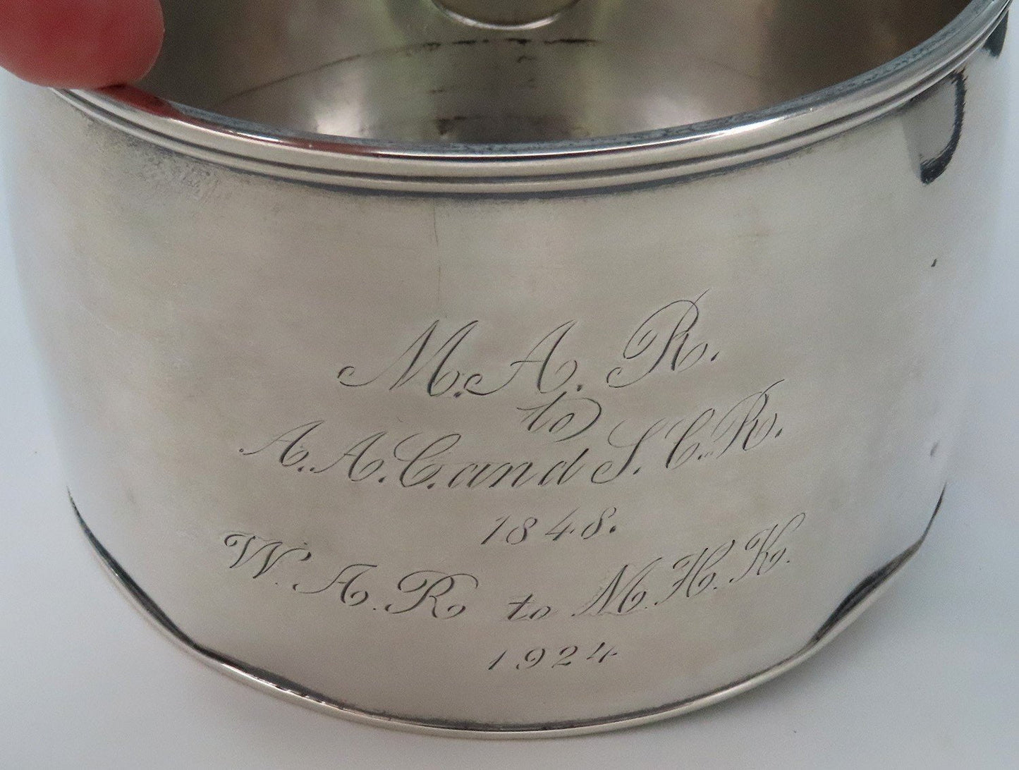 Charming 1848 American Coin Silver Pipkin Brandy Sauce Warmer John Goodhue