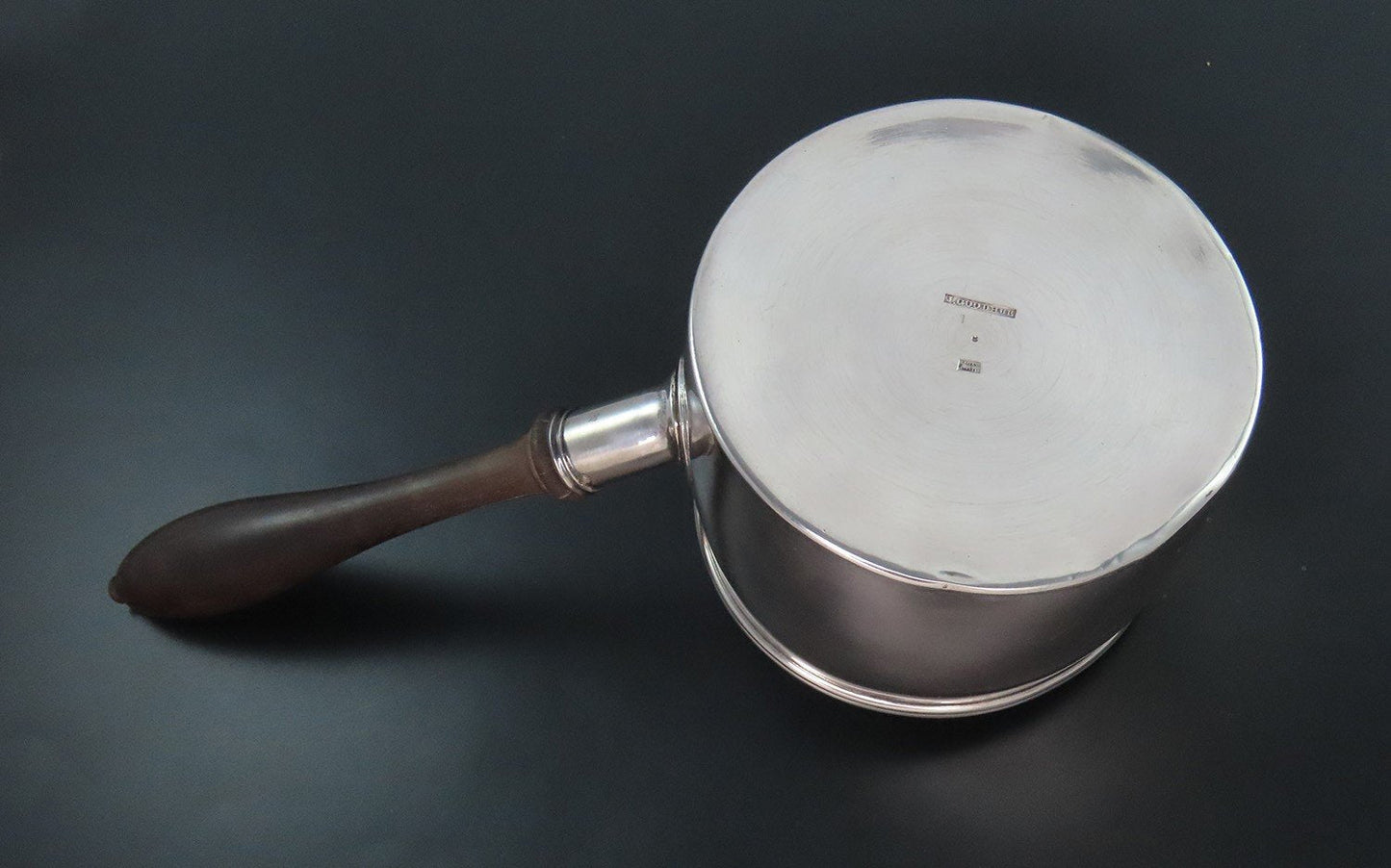 Charming 1848 American Coin Silver Pipkin Brandy Sauce Warmer John Goodhue