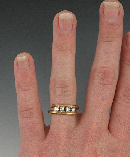 Beautiful 18K Yellow Gold Diamond Bypass Ring ~.33ct TDW