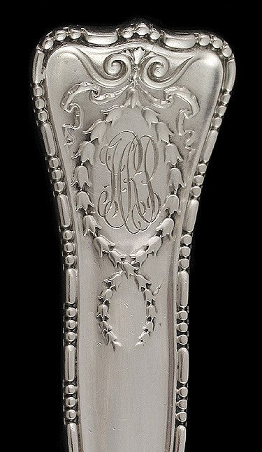 Antique Gorham New Empire 1895 Heavy Sterling Silver Serving Fork