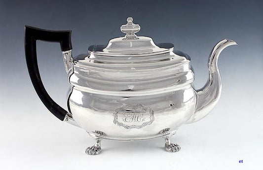 Antique 1805 American New York Sterling Silver Stout Coffeepot Teapot