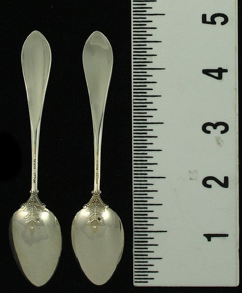 10 Gorham Palm 1871 Sterling Silver Coffee Chocolate Spoons 4 7/8"