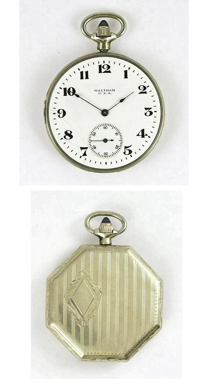 Fine Quality Waltham 14k White Gold Pocket Watch C1917