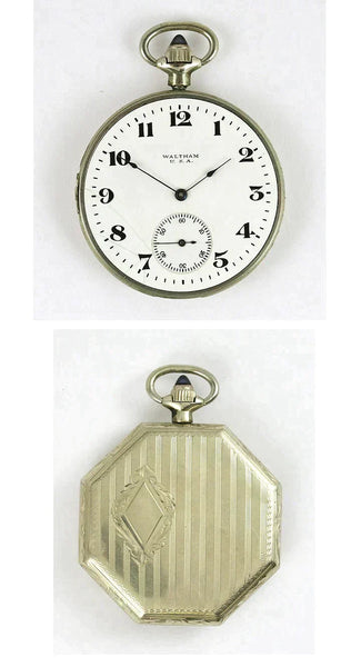 Fine Quality Waltham 14k White Gold Pocket Watch C1917