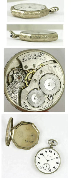 Fine Quality Waltham 14k White Gold Pocket Watch C1917