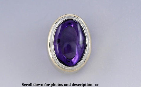 Early 1900s 14k 2-Tone White & Yellow Gold Amethyst Stick Pin