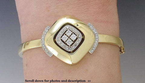 Incredible American 18k Yellow Gold Bracelet W/ Diamonds