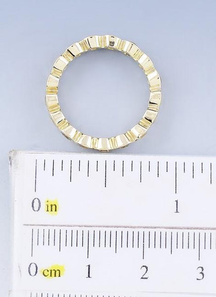 Beautiful 18k Gold & 1.36ct Fancy Yellow Diamond Eternity Band Ring sz 6 1/4