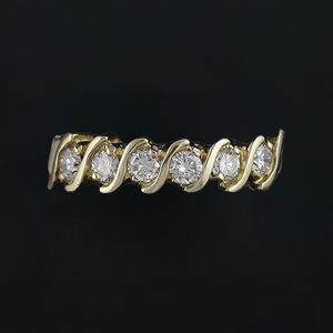 Vibrant 14K Yellow Gold & Brilliant Diamond Ring Modern Size 6.75