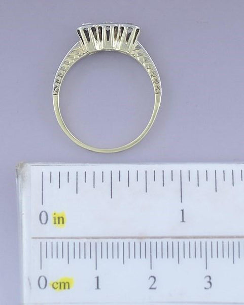 c1920s Lovely VTG 14k Gold & ~.30ct TRIPLE Diamond Ring