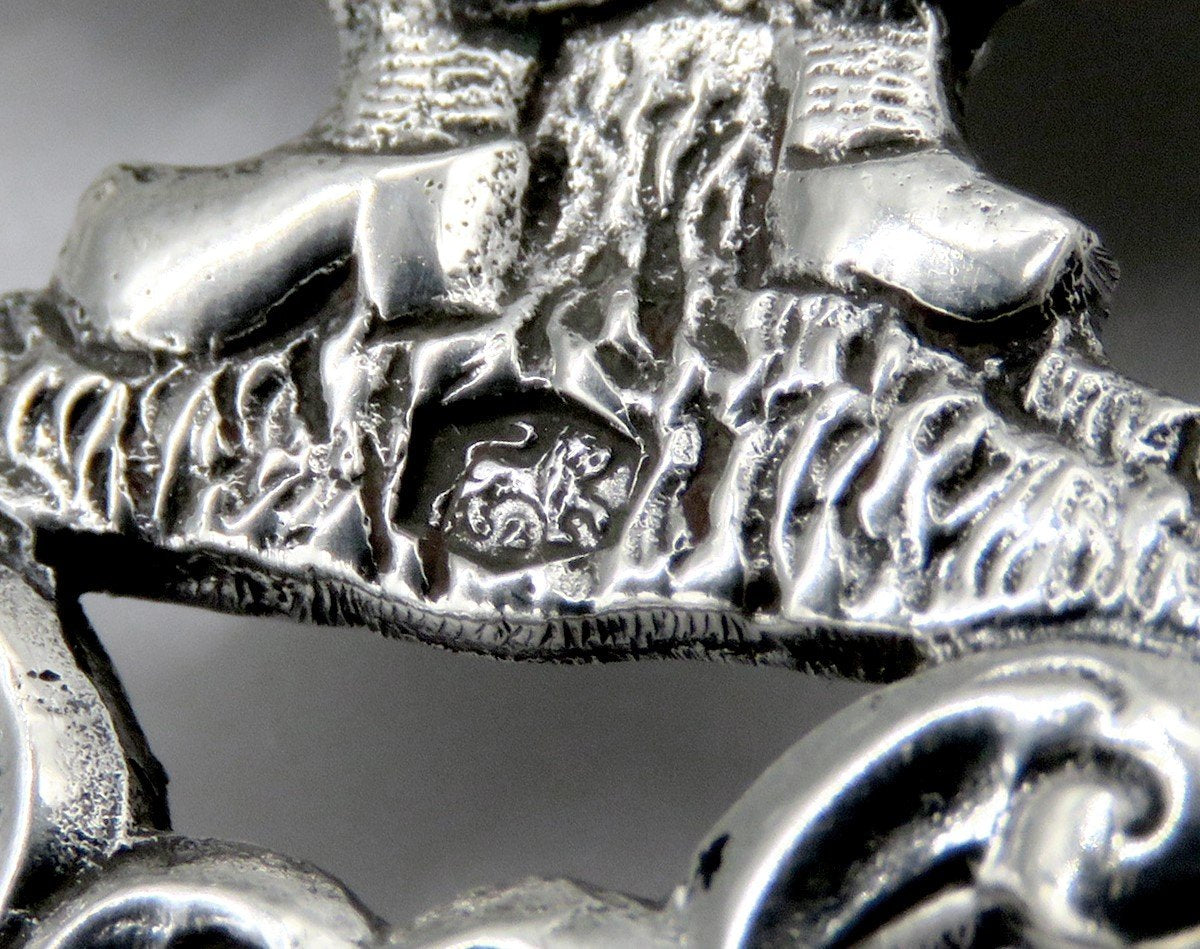 Dutch Colonial Style Silver Rembrandt The Night Watch Lady w/ Yolk Serving Spoon