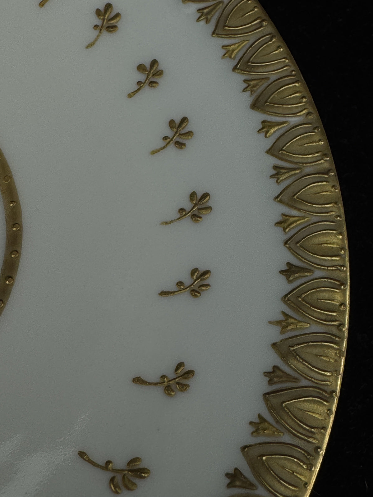 Elegant Antique Limoges Porcelain Cups and Saucers, Eagle Head Handles