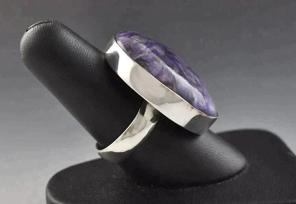 Sterling Silver and Genuine Purple Chaorite Ring Size 7.75