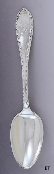 Antique Tiffany & Co Sterling Silver Bead Serving Spoon 8 3/8" Heavy Weight!