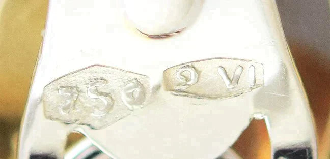 Beautiful Italian 18k White & Yellow Gold Swirl Clip on Earrings