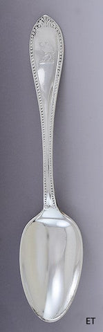 c1855 Tiffany & Co Sterling Silver Bead Serving Spoon 8 3/8" Heavy Weight!