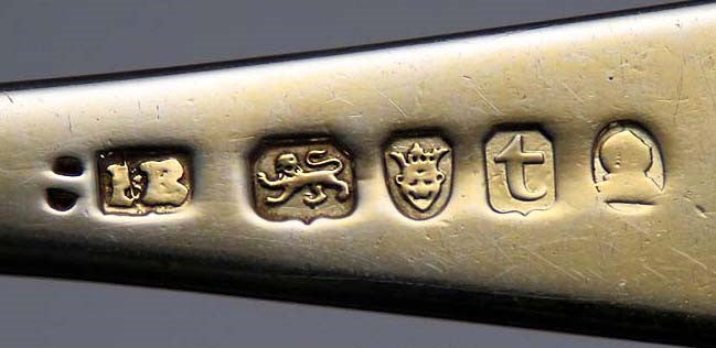 6 Antique 1795-1811 English Sterling Silver Dinner Forks w/ Gold Wash