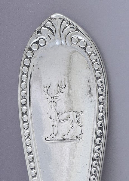 1850s Tiffany Bead Sterling Silver Serving Spoon 8 3/8" Heavy Weight!