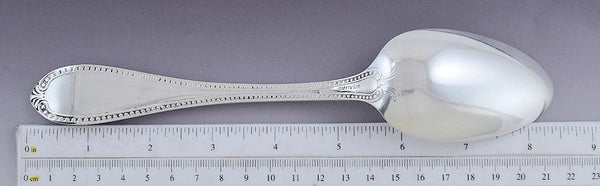 1850s Tiffany Bead Sterling Silver Serving Spoon 8 3/8" Heavy Weight!