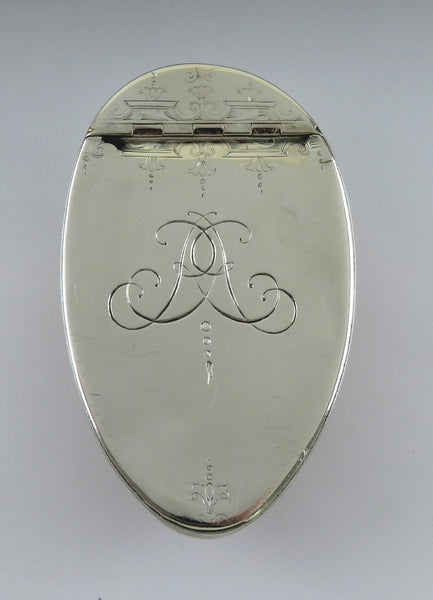 Antique 18th Century Sterling Silver Mounted Cowrie Shell Snuff Box