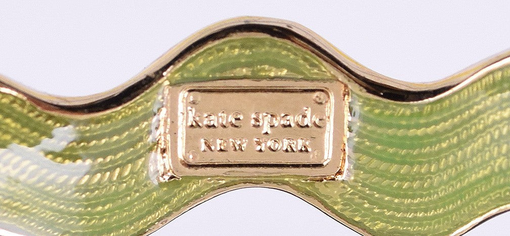 Fun Gilded and Enameled Kate Spade NY Designer Wavy Bangle Bracelet