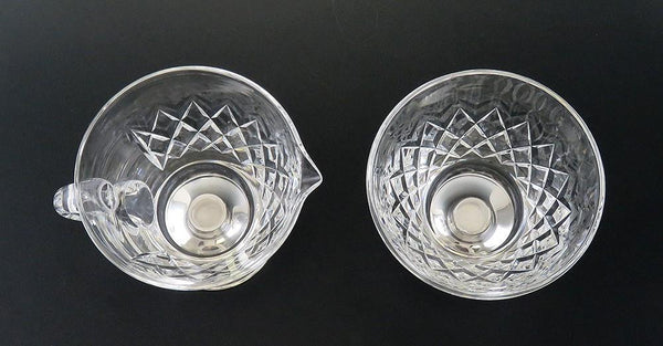 Vintage Hawkes Cut Glass and Sterling Silver Cream and Sugar Set