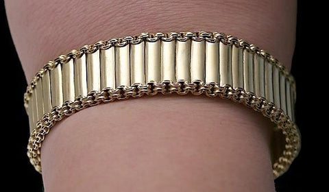 Fine 1870s Victorian Heavy 14k Gold Bracelet Stunning!