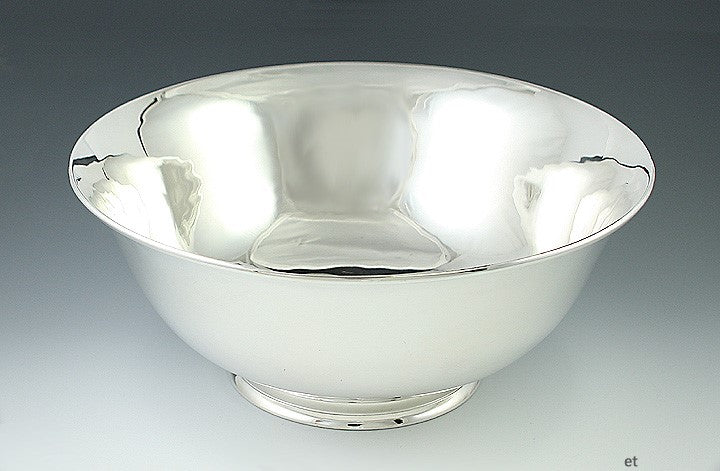 Antique 1940s Arthur Stone Assc. Arts & Crafts Sterling Silver Bowl 9 1/2"