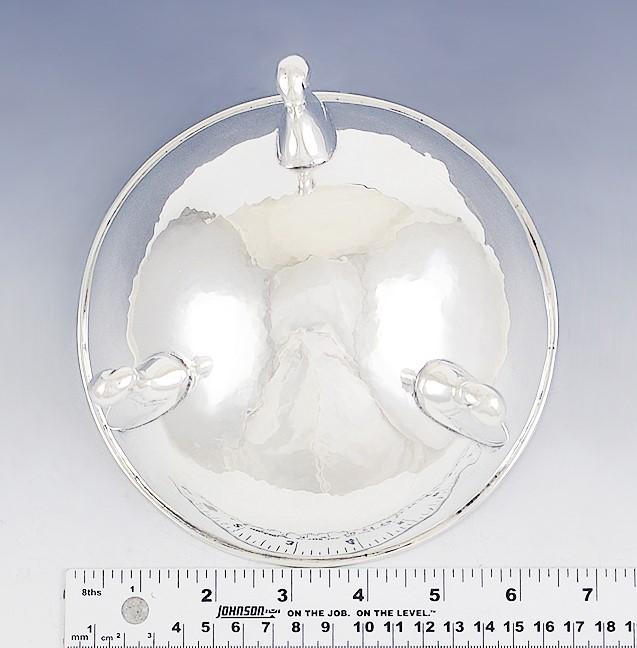 Antique c1920 American Arts & Crafts Sterling Silver Covered Bowl Dish 7"