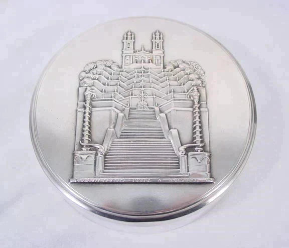Portuguese Silver Bom Jesus Do Monte Raised Design Box 4"