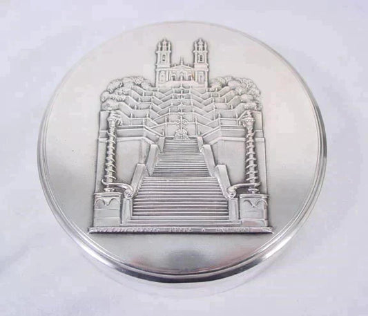 Portuguese Silver Bom Jesus Do Monte Raised Design Box 4"