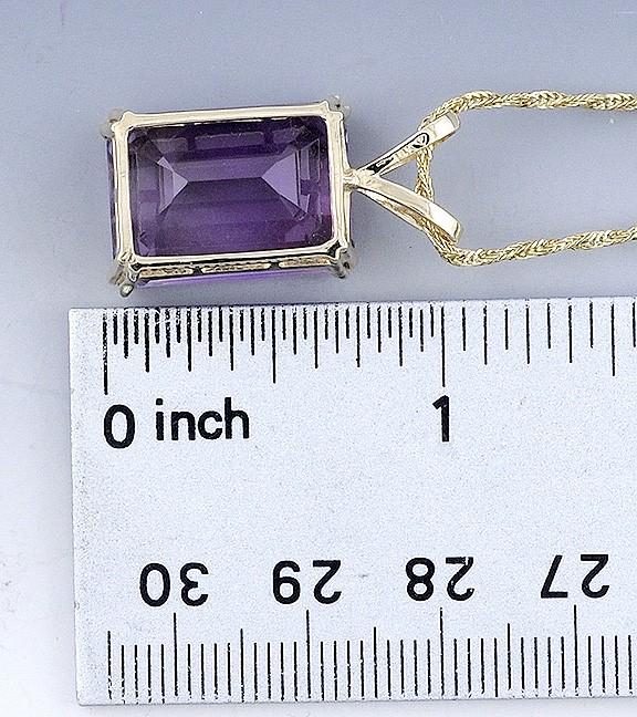 Gorgeous 14K Gold & Natural Amethyst Pendant Necklace
