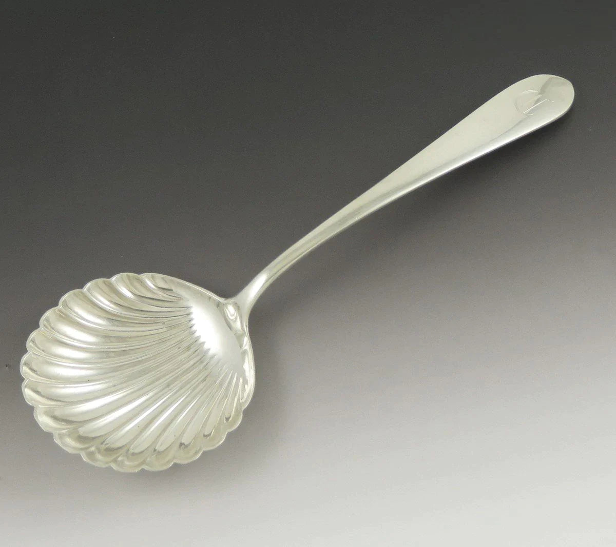 Vintage c1940 Sterling Silver Kirk Wadefield Shell Bowl Serving Spoon 9"